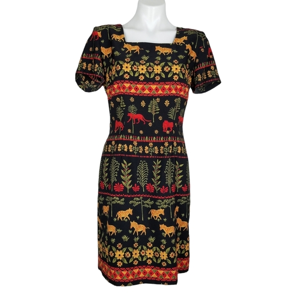 Vintage Dresses & Skirts - #24 / 90s Vintage Safari Animals Zoo Dress